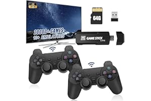 TAIKOUL Console De Jeux,Wireless Console Retro,Game Stick 4K Retro avec 20000+ Jeux Classiques,Emulateur Console Plug and Play Video Game Stick Built in Games (64G)