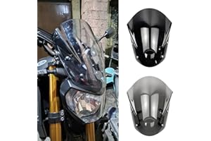 XX ECOMMERCE Lorababer Bouclier de déflecteur de Vent de Pare-Brise de Moto avec support de Montage Compatible avec Y-amaha MT09 FZ09 MT FZ 09 MT-09 FZ-09 2013-2016 2014 2015 (Gris Fumé)
