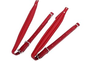 VGEBY1 Akkordeon Tragegurt, , Verstellbare PU Leder Akkordeon Schultergurte Gurt Set Akkordeonriemen für 16-120 Bassakkordeons(rot)