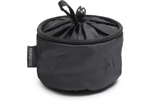 Brabantia - Wäscheklammerbeutel - Hält Bis zu 75 Wäscheklammern - mit Kordel - Befestigung am Wäscheständer, an der Wäscheleine oder an der Hose - Aufbewahrungsbehälter - Matt Black - 16 x 16 x 16 cm