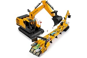 GOFIMYEE Excavadora de juguete transformable, vehículo de construcción andante con sonidos y luces, vehículo de construcción de juguete infantil con luces y múltiples músicas para niños y niñas de 3, 4, 5, 6,