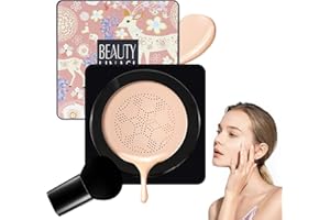 HASAIKA® Cojín De Aire BB Cream, Mushroom Head Air Cushion BB Cream, Líquida Fundación,Corrector Natural Incluso Tono De Piel, Larga Duración, Hidratante Permeable