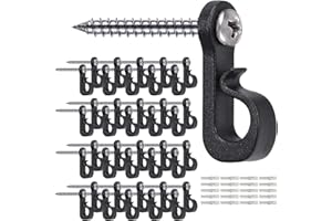 SELEWARE Q-Hanger, 40 Stück Weihnachtslichter Haken mit Kreuzschlitz-Schraube für Garage, Neujahr, Party, Outdoor, einfach zu lösender Draht und Lichterkette, robust, 18 kg Kapazität