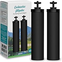 ORINKO® Cartouches Filtrantes pour Filtre à Eau Gravité x2 – Compatibles avec Filtres Berkey et Berkefeld – Certifiées NSF – Filtration Naturelle Charbon Actif Haute Performance – Eau Robinet & Pluie