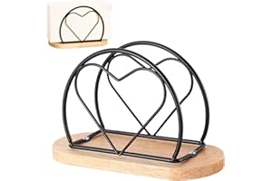 FEMONGY Servilletero de Mesa, Base de Madera, Estable y Menos Propenso a Caídas (15,7 x 6,7 x 9,9 cm)