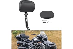 Aferrizu Adjustable Driver Backrest Front Rider Back Rest Compatible with Can Am F3/F3-L/F3-S/F3-T 2015-2024（With Storage Pouch）