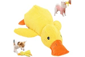 Beojonvy Interaktives Hundespielzeug Unzerstörbar, Anti Stress Ente Hund, Quietschspielzeug Hund Kuscheltier, Ente für Hunde, Dog Toys für Kleine, Mittlere, Große Hunde-S
