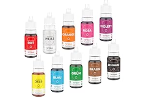 Lebensmittelfarbe zum Backen 10x10ML - Waysroma Kuchen Lebensmittelfarbe Flüssiges set, Food Coloring zum Dekorieren von Desserts, Lebensmittelqualität für Glasur, Fondant, Weihnachten Kekse