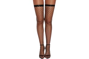 EVELIFE Women Fishnet Stockings Hold Up Thigh High Stockings Elastic Anti-skid Suspender Stockings