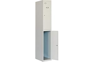 SIMON RACK SimonRack Casier Vestiaire Metallique, 2 Portes, Comprend la Clé, 1800x400x500 mm, Gris - Simonlocker