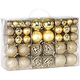 BAKAJI Confezione 100 Palline di Natale Diametro 3/4/6 cm Addobbi e Decorazioni per Albero di Natale (Champagne)