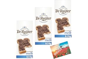De Ruijter Hagelslag Melk Set 3x 610g I Traditionelles Niederländisches Frühstück I Vollmilch-Schokoladen-Streusel für Genuss am Morgen I Original aus den Niederlanden I Holland-Box by Vriens