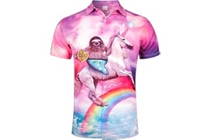 RAISEVERN Hawajska koszulka męska plaża zabawna na co dzień w stylu vintage kubański nadruk festiwal, M-XXL