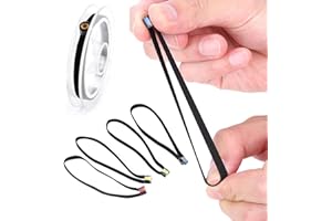 Fyearfly 4 pièces Tippet de pêche à la Mouche, Tissu élastique léger Tippet de pêche Anneau de Bobine de Fil de Poisson Boucle Accessoire de matériel