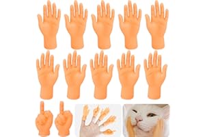 Nelxsene Teasing Gatto punta delle dita 20 Pezzi Tiny Hands Mani Minuscole Mini Marionette da Dito Piccole Mani Manine Marionette da Dito Mano Sinistra e Mano Destra Dito Medio