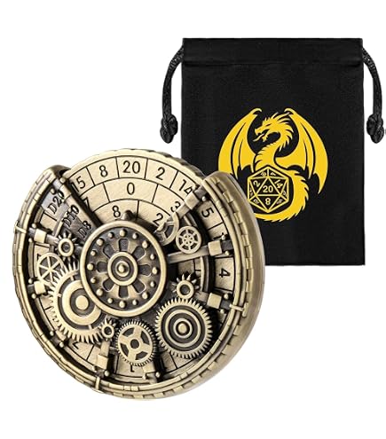 7-in-1 Dungeon Zahnrad DND Würfel Spinner – Metall, Mit Geschenkbox, Für Rollenspiele