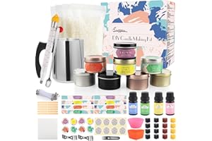 Suzzam Kerzen Selber Machen Set, DIY Kerzenherstellung Set für Erwachsene Kinder, kerzen gießen Zubehör mit Sojawachs, kerzendosen, Duftöl, Farbstoffen, Aufkleber