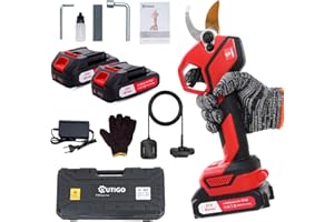 OUTIGO Sécateur Électrique Sans fil, 25mm Secateur Electrique 2 * 1500 mAh, avec 2 Batteries de21V pour la taille, le jardinage, les arbres fruitiers et le vignoble, Forbici Potatura Elettriche