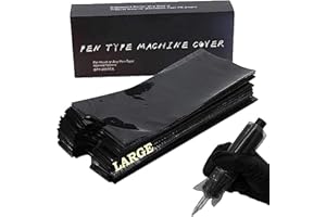 Unihuby 200Pcs Black Tattoo Machine & Pen Covers - Waterproof, Large Size