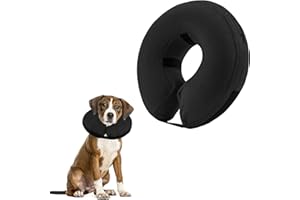 Emwel Pet Inflatable Collar for Dogs and Cats, Comfy Dog Protective Cone for Recovery, Inflatable Basic Dog Collars, Medium
