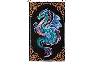 YOOTOM Kit di uncinetti fai da te per bambini e adulti, tela prestampata fatta a mano, cuscino per lavori all'uncinetto, ricamo, arazzo 3D per la decorazione della casa, 50,8 x 38,1 cm