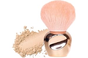 SRUIDYLADY Pinceau de maquillage pour poudre, pinceau à blush, grand pinceaux maquillages pour le visage pour poudre libre ou pressée, pinceaux maquillages pelucheuses Brosse Dépoussiérant pour Ongles (doré)