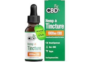 CBDfx 1000mg CBD High Strength CBD Oil, Improved Purity, All Natural, Vegan, Non-GMO, Broad Spectrum, Blended with MCT Oil, No THC, 30ml (30 Days)
