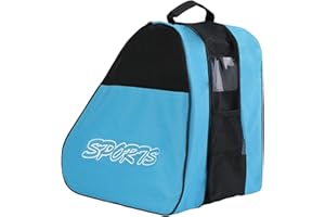 F Fityle Borse per Pattini, Borsa per Scarpe Da Pattinaggio, 3 Scomparti Borse per Pattini Da Ghiaccio in Tessuto Oxford Con PUò Regolare La Tracolla