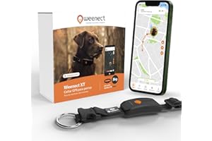 Weenect Dog XT - Nuevo Collar GPS para Perros | Antena XL | Impermeable | Collar Negro Ultra-Resistente Integrado Julius-K9 | Garantía de por Vida | Suscripción requerida