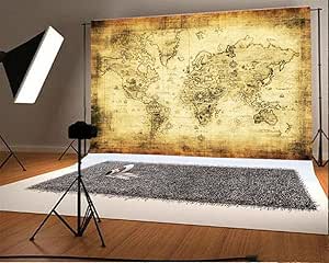 Yongfoto 1 5x1m Vinile Sfondo Fotografico Mappa Storica Del Vecchio Mondo Giallo Artistica Fondale Foto Festa Bambini Boby Nozze Adulto Partito Studio Fotografico Puntelli Amazon It Elettronica