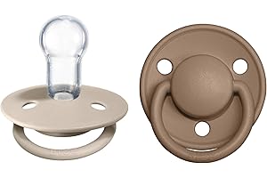 Tétine BIBS De Lux, lot de 2, silicone, tétine danoise en forme de cerise. Sans BPA. (Vanilla/Dark Oak, taille unique (0-36 mois))