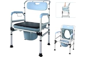 ACXIN Chaise percée réglable en hauteur avec accoudoirs et toilettes