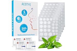 ACOTYE Pimple Patches 245PCS Hydrocolloid Spot Patches,Acne Patches with Tea Tree Oil, Salicylic Acid and Niacinamide，Day and Night
