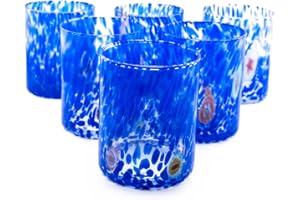 MurArt Bicchieri di Murano Set da 6 bicchieri da 300ml in vetro soffiato a mano in lavorazione artigianale Made in Italy B1