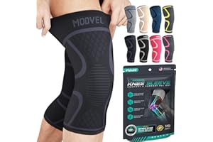 MODVEL Zestaw opasek uciskowych na kolana dla mężczyzn/kobiet, medyczne ochraniacze kolan, antypoślizgowe, oddychające, łagodzące ból kolan, do biegania, wędrówek, joggingu, koszykówki, piłki nożnej