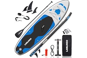 Rolimate Tavola da SUP 320×82×16cm SUP Gonfiabile, capacità di Carico di 200kg, Stand Up Paddle Board, ISUP Tavola da Surf con Pompa ad Aria, Pagaia Regolabile, Linea Sicurezza