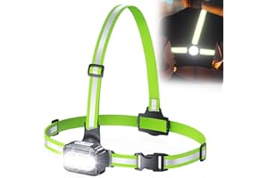 Rolgno Lampe Running, 500LM USB Rechargeable LED Lampe Course a Pied avec Sangles Réfléchissantes, 7 Modes Lumiere et Réglable à 45°, Lampee Pectorale Running Étanche IPX4 for Jogging,Sports Extérieur