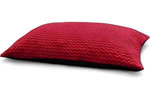 Velosso Large Jumbo Floor Garden Indoor Cushion Soft Hollow Fibre Chunky Filled Booster 78cm x 120cm (Moda Red)