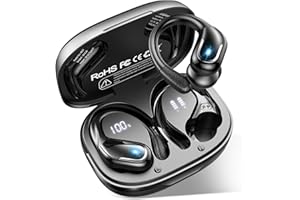 LTINIST Ecouteurs Bluetooth Sport, Ecouteurs sans Fil 3D Hi-FI Son Stéréo, IP7 Etanche Oreillette Bluetooth 5.3, 75 Heures d'Autonomie avec Étui de Chargement, Casque Bluetooth pour iOS et Android Telephone