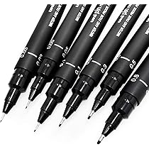 Pour6 - Stylo De Dessin à Encre Noire, Encre Résistante à L'eau, à Pigments Fins, Pour écriture