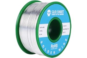 SainSmart Alambre de soldadura sin plomo de 1 mm con Rosin2 Sn97 Cu0.7 Ag0.3, soldadura de alambre de estaño para soldadura eléctrica (100 g/0.22lbs)