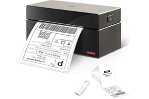 ORGBRO Impresora Termica, Z1 Impresora de Etiquetas de Envío 4x6 Impresora Etiquetas Autoadhesivas DHL Etiquetadora Ideal para Pequeñas Empresas, Compatible con Amazon, Ebay, Shopify, USPS (Solo USB)