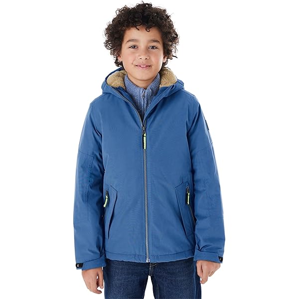 killtec Jongens Functionele jas met capuchon/winterjas is waterdicht KOW 159 BYS JCKT, black blue, 164, 40915-000