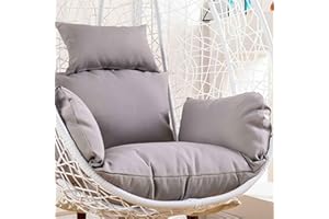 Earnmore Hanging Egg Chair Cushion Cover - Waterproof Outdoor Single Seat Swing Egg Chair Cushion Cover with Zipper (Only Cover)