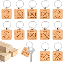 Set 24 Portachiavi Quadrifoglio In Legno Con Biglietti E Sacchetti Organza – Regalo Portafortuna Per Amici E Colleghi