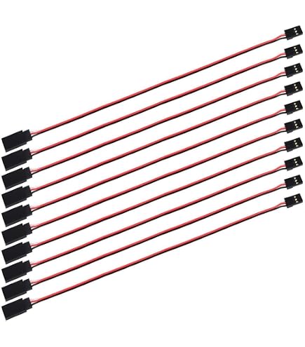 Servo Extension Cable Kit - 3 Pin Male To Female Connectors, 6 Sizes (10cm To 100cm), 5 Pieces Each, For RC Cars, Drones, Robotics