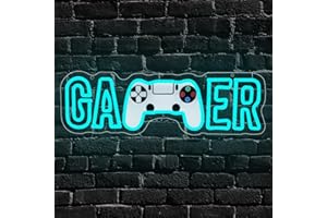 YUOGDHSIA LED Gaming Enseigne Lumineuse,Gamer Eclairage LED Decoration pour Chambre ADO Bar Club Party Pub Fête Salle de Jeux,Gamepad Neon Mural Cadeau pour Teen Madame Monsieur Alimenté par USB（16.5"*4.7"）