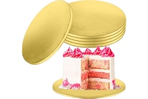 LWAIX Kuchenständer, rund, Ø 30 cm, 12 mm, rund, Kuchenplatten, für Transport und Dekoration, 5 Stück (Gold)