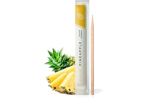 PERFEKTO24 Wunder Cure-Dents avec Saveur – 100 Cure-Dents Individuels - 8 Saveurs Variées - Idéal pour Rafraîchir l’Haleine et Usage Quotidien - ananas