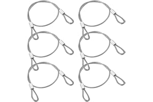 Prasacco 6 cavi in acciaio inox con passanti, resistenti, 30 cm x 2 mm, cavo di sicurezza per esterni, viaggi, per illuminazione e serratura per bagagli